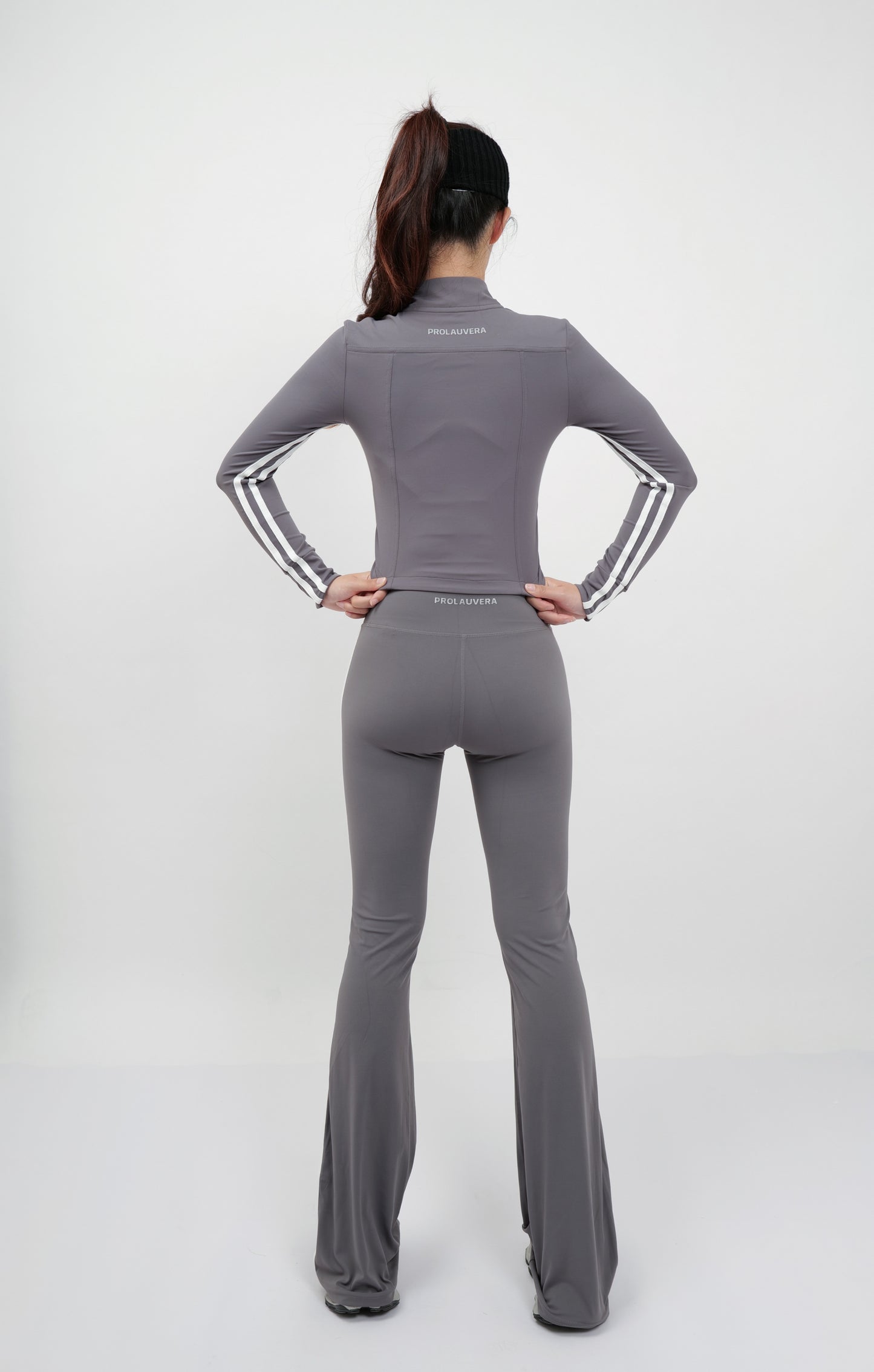 High-waisted, Slim-fit Striped Flare Casual Pant